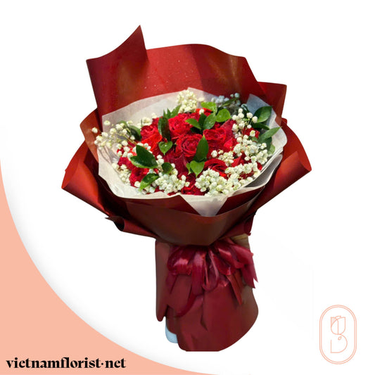 Roses bouquet 'April’s Kiss' – Delivered in Hanoi, Da Nang, Ho Chi Minh, and across Vietnam