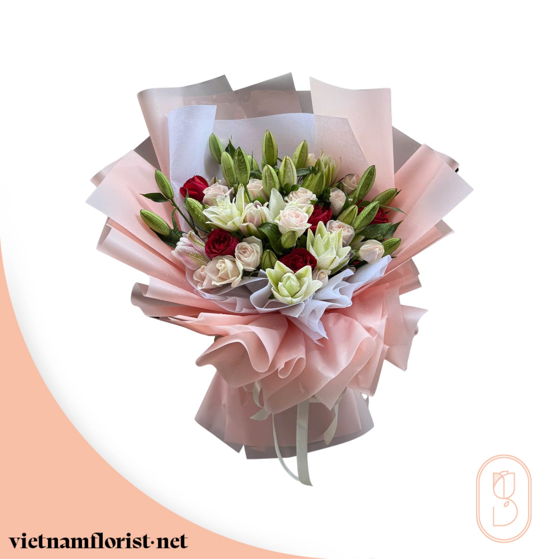 Blooming Symphony – Lily, Mixed, Roses bouquet by Vietnamflorist.net, perfect for any occasion.