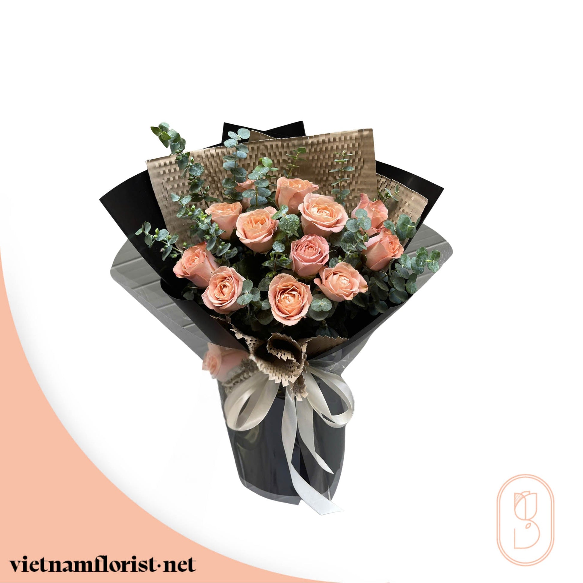 Cappuccino Charm – Roses bouquet by Vietnamflorist.net, perfect for any occasion.