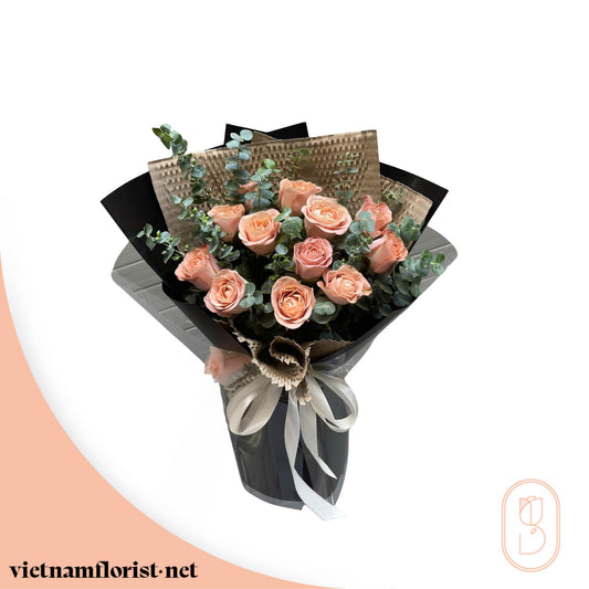 Cappuccino Charm – Roses bouquet by Vietnamflorist.net, perfect for any occasion.