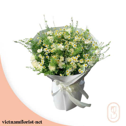 Chamomile Charm – Daisy, Mixed, Carnation bouquet by Vietnamflorist.net, perfect for any occasion.