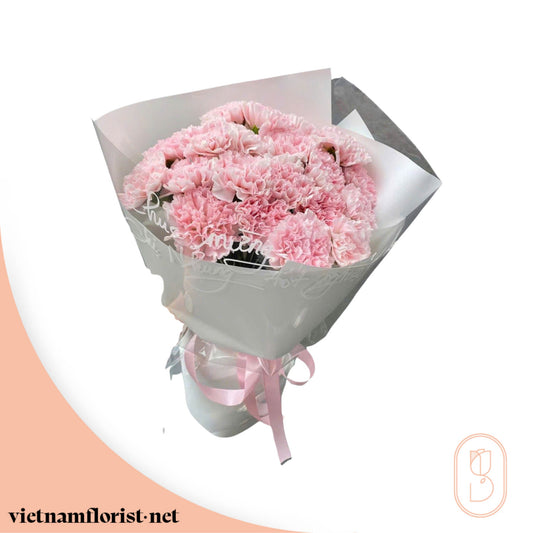 Coral Charm – Carnation bouquet by Vietnamflorist.net, perfect for any occasion.