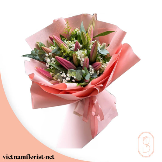 Lily, Daffodils bouquet 'Dream in Bloom' – Delivered in Hanoi, Da Nang, Ho Chi Minh, and across Vietnam