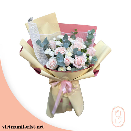 Mixed, Roses, Carnation bouquet 'Fall'in in Love' – Delivered in Hanoi, Da Nang, Ho Chi Minh, and across Vietnam