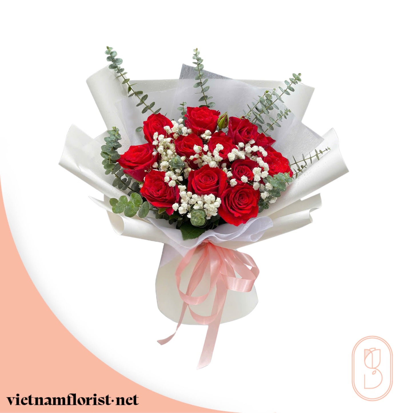Roses bouquet 'Gentle Bloom' – Delivered in Hanoi, Da Nang, Ho Chi Minh, and across Vietnam