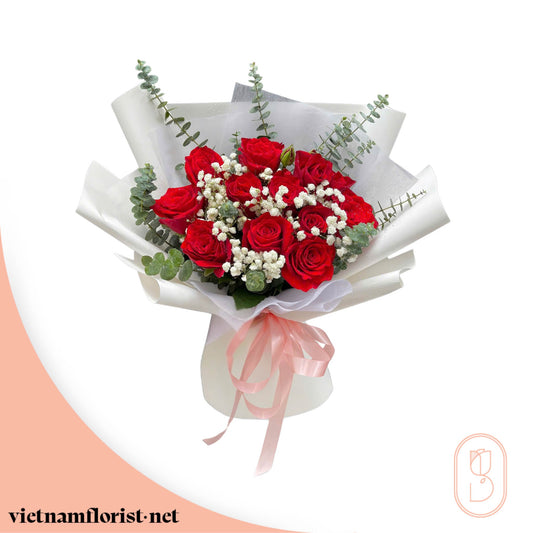Roses bouquet 'Gentle Bloom' – Delivered in Hanoi, Da Nang, Ho Chi Minh, and across Vietnam