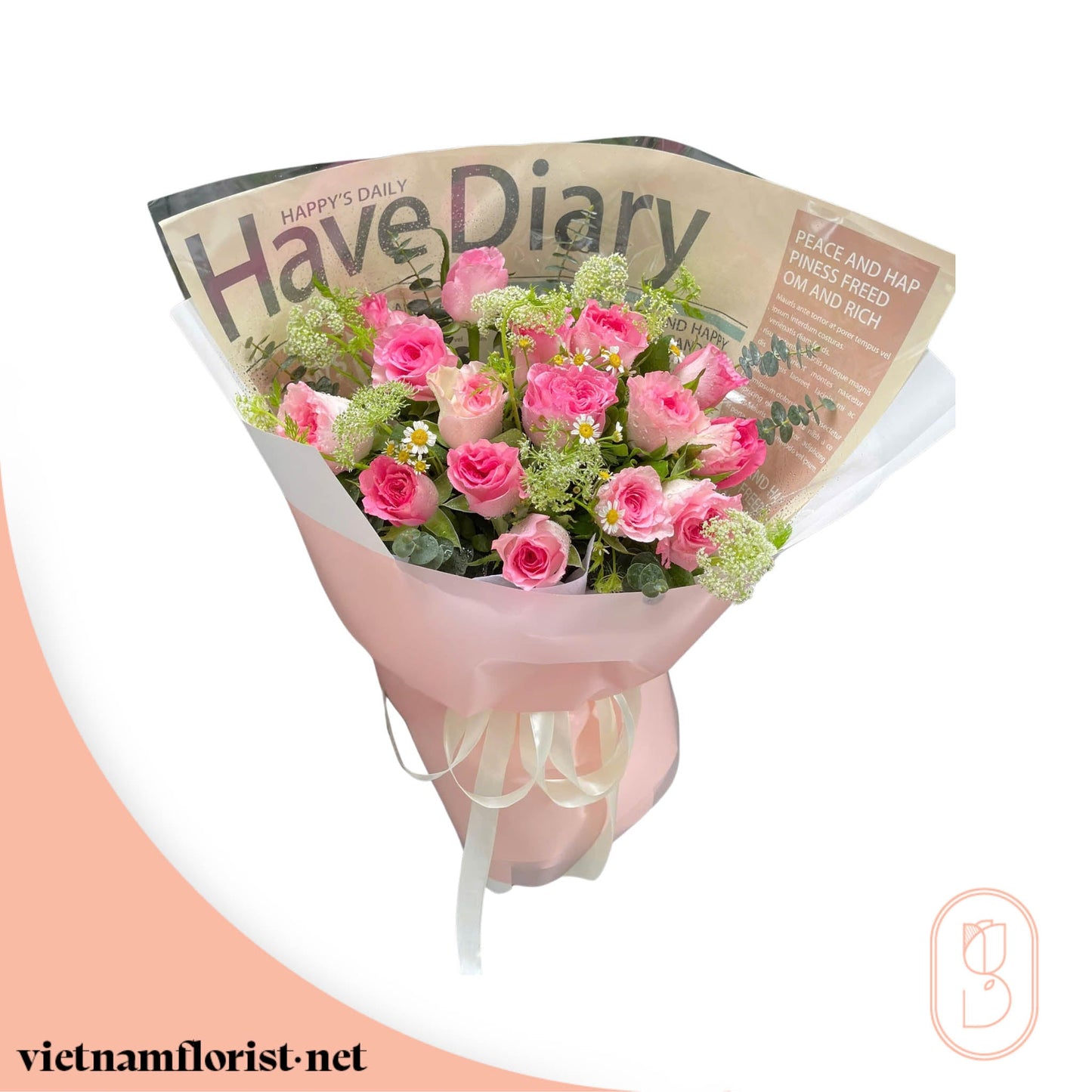 Roses bouquet 'Heirloom Petals' – Delivered in Hanoi, Da Nang, Ho Chi Minh, and across Vietnam