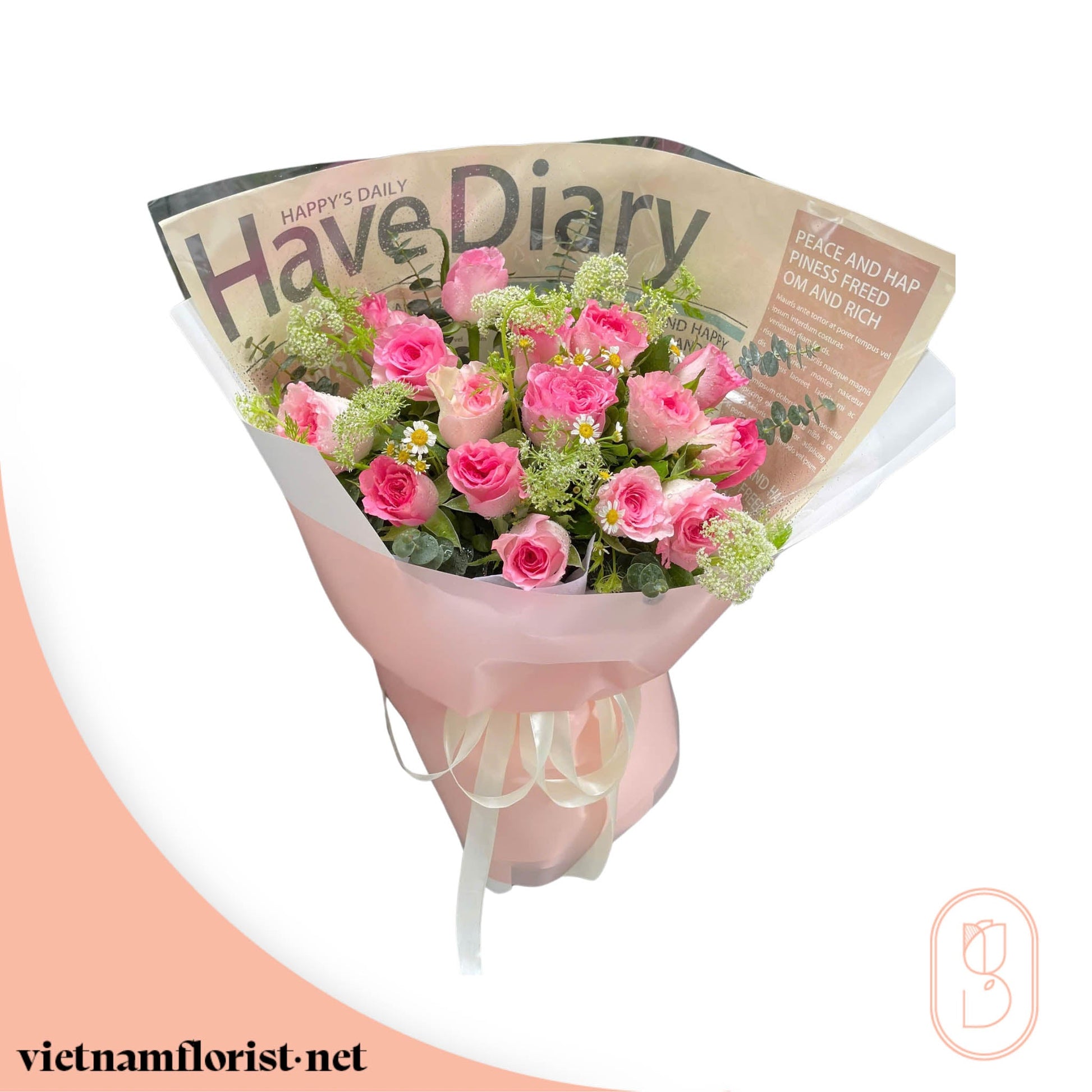 Roses bouquet 'Heirloom Petals' – Delivered in Hanoi, Da Nang, Ho Chi Minh, and across Vietnam