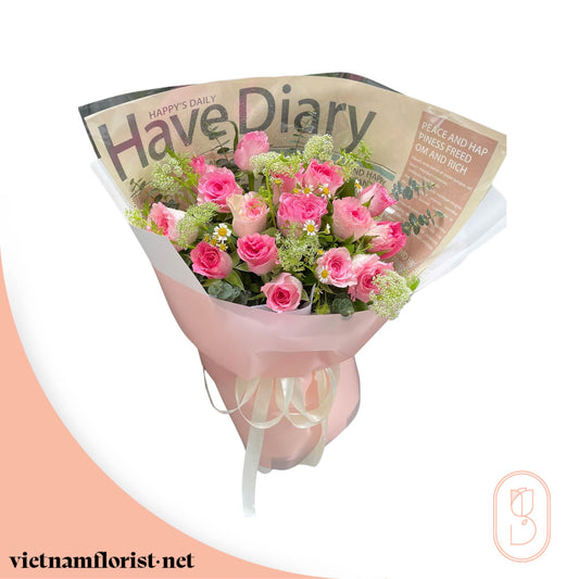 Roses bouquet 'Heirloom Petals' – Delivered in Hanoi, Da Nang, Ho Chi Minh, and across Vietnam