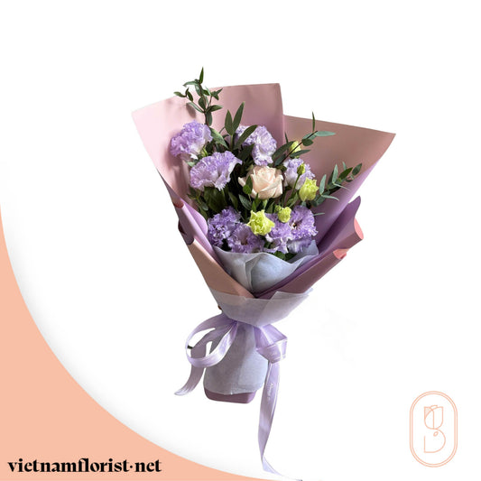 Lavender Vibé – Mixed, Roses, Lisianthus bouquet by Vietnamflorist.net, perfect for any occasion.