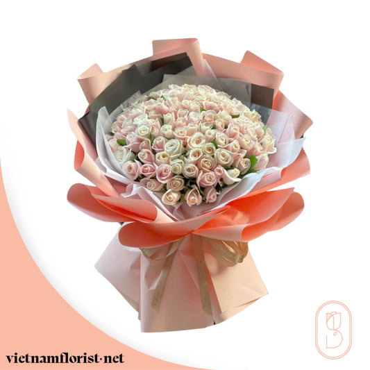 100 Roses, Roses bouquet 'Midsummer Magic' – Delivered in Hanoi, Da Nang, Ho Chi Minh, and across Vietnam