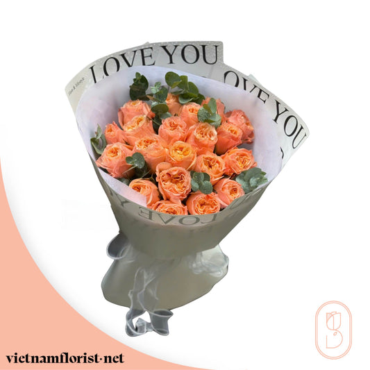 Roses bouquet 'Orange Burst' – Delivered in Hanoi, Da Nang, Ho Chi Minh, and across Vietnam