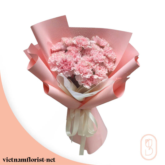 Carnation bouquet 'Pink Haze' – Delivered in Hanoi, Da Nang, Ho Chi Minh, and across Vietnam