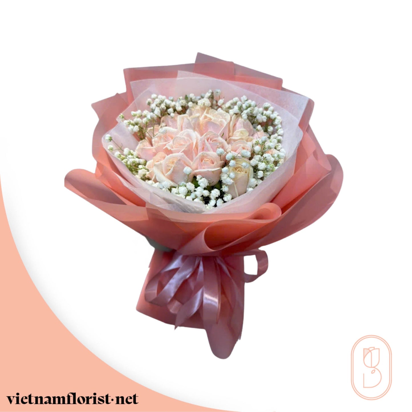 Roses bouquet 'Pink Star' – Delivered in Hanoi, Da Nang, Ho Chi Minh, and across Vietnam