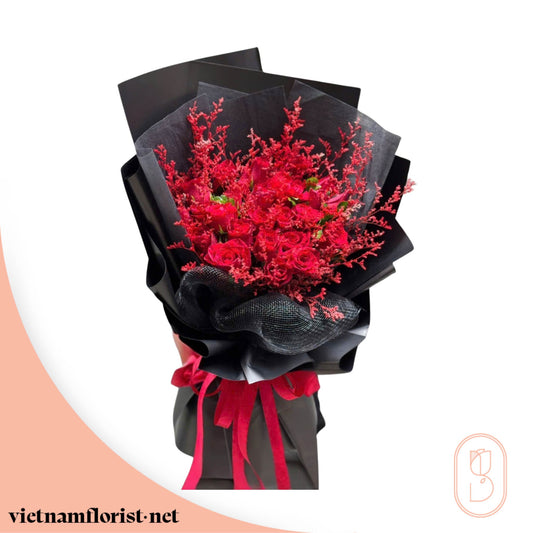 Roses bouquet 'Red Lava' – Delivered in Hanoi, Da Nang, Ho Chi Minh, and across Vietnam