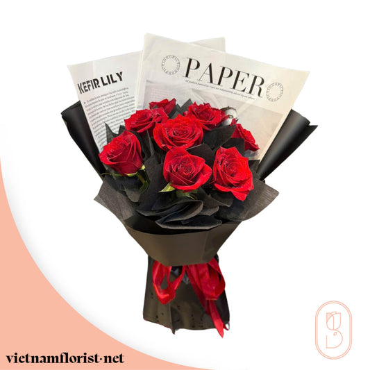 Roses bouquet 'Red Retro' – Delivered in Hanoi, Da Nang, Ho Chi Minh, and across Vietnam