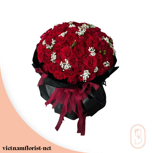 Scarlet Majesty – Roses bouquet by Vietnamflorist.net, perfect for any occasion.