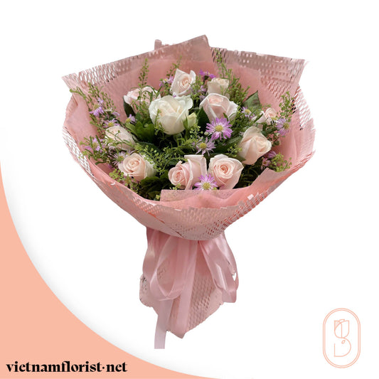 Roses bouquet 'Soft Elegance' – Delivered in Hanoi, Da Nang, Ho Chi Minh, and across Vietnam