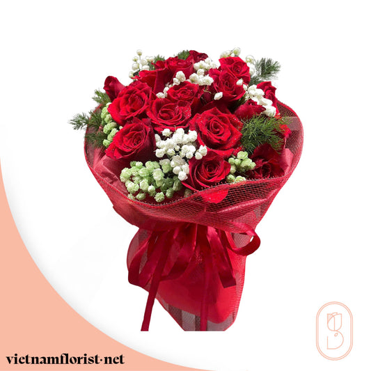 Roses bouquet 'Soft Serenade' – Delivered in Hanoi, Da Nang, Ho Chi Minh, and across Vietnam