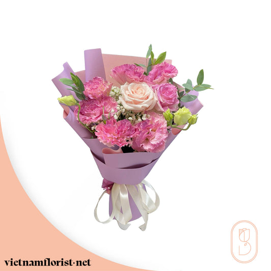 Spring Symphony – Roses, Mixed, Lisianthus bouquet by Vietnamflorist.net, perfect for any occasion.