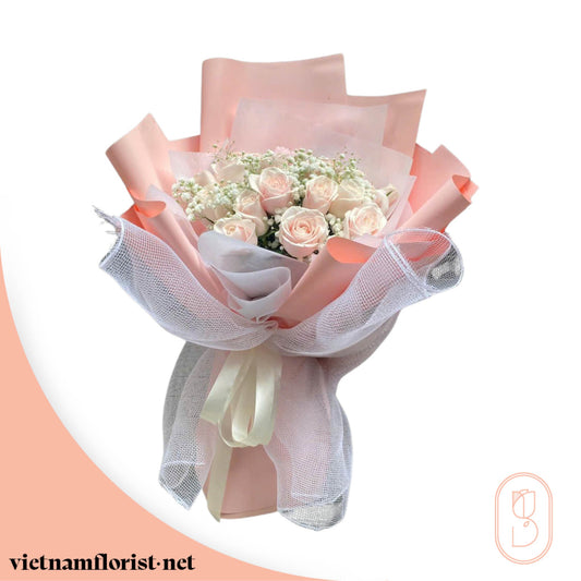 Roses bouquet 'Stardust in Bloom' – Delivered in Hanoi, Da Nang, Ho Chi Minh, and across Vietnam