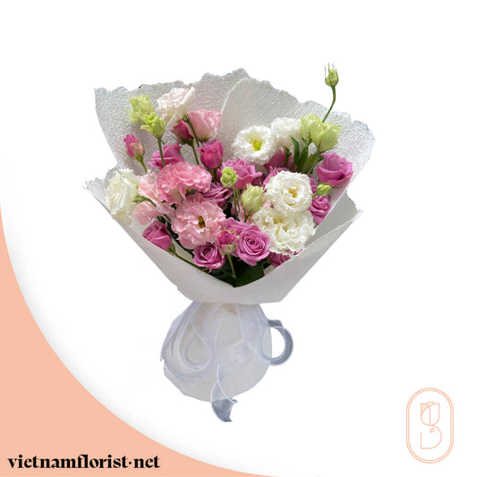 Sunlit Soul – Roses, Lisianthus, Mixed bouquet by Vietnamflorist.net, perfect for any occasion.