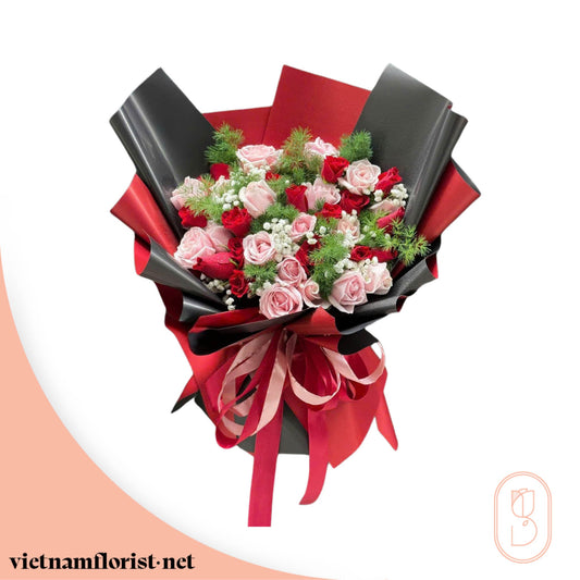 Roses bouquet 'The Rose Sonata' – Delivered in Hanoi, Da Nang, Ho Chi Minh, and across Vietnam