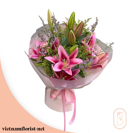 Twilight Bloom – Lily bouquet by Vietnamflorist.net, perfect for any occasion.