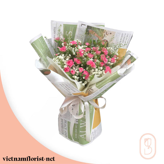 Carnation bouquet 'Verdant' – Delivered in Hanoi, Da Nang, Ho Chi Minh, and across Vietnam