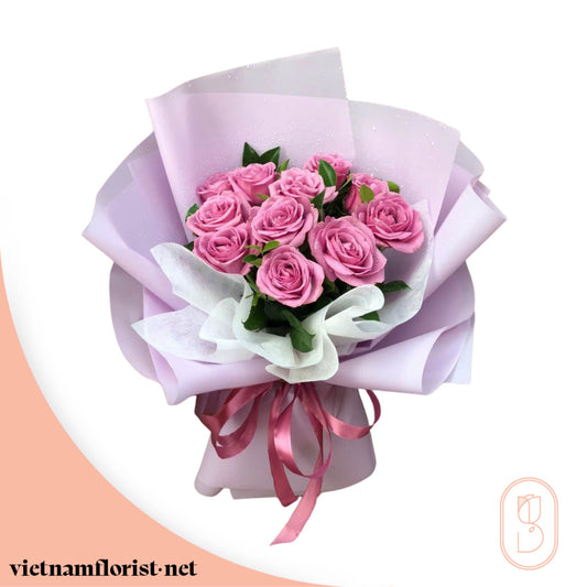 Roses bouquet 'Wildflower Muse' – Delivered in Hanoi, Da Nang, Ho Chi Minh, and across Vietnam