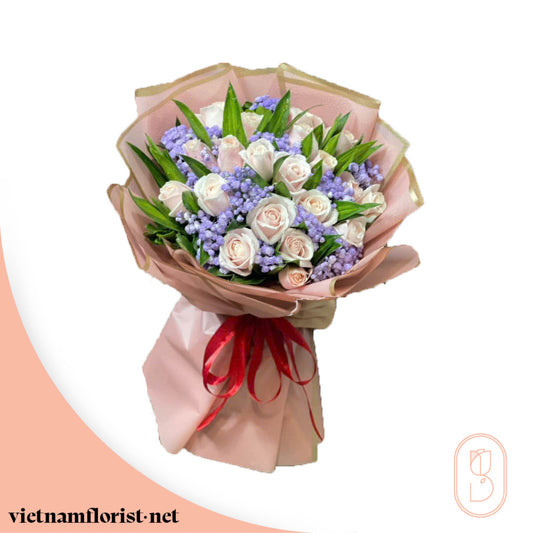 Roses bouquet 'You Make Me Blush' – Delivered in Hanoi, Da Nang, Ho Chi Minh, and across Vietnam